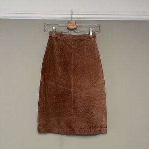 Vintage Tan Suede Pencil Skirt